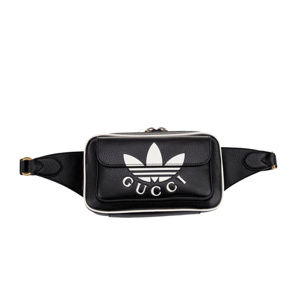 Gucci x Adidas Black Belt Bag with Adjustable Strap